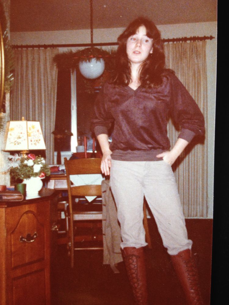 Me looking cool (or trying) in the late seventies, complete with velour top