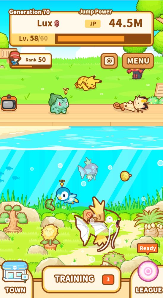 Screenshot of magicarp jump, but the magicarp is transparent.