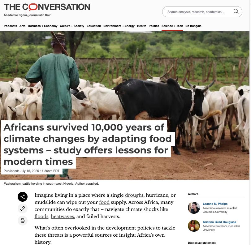From: https://theconversation.com/africans-survived-10-000-years-of-climate-changes-by-adapting-food-systems-study-offers-lessons-for-modern-times-260240
