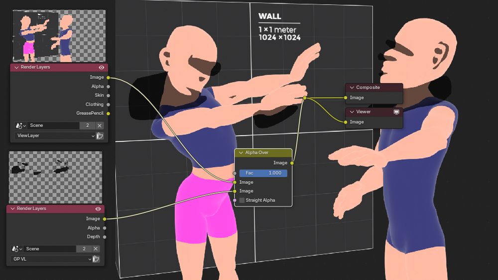 In the compositor, the GP is rendered as a separate layer that is Alpha Over'd the regular composition