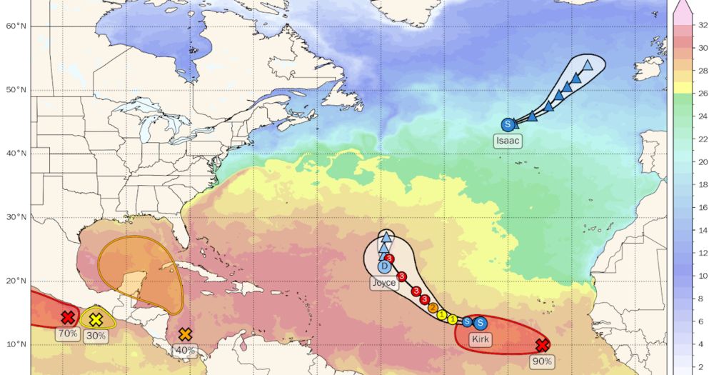 Kirk forms, watching western Caribbean (again)