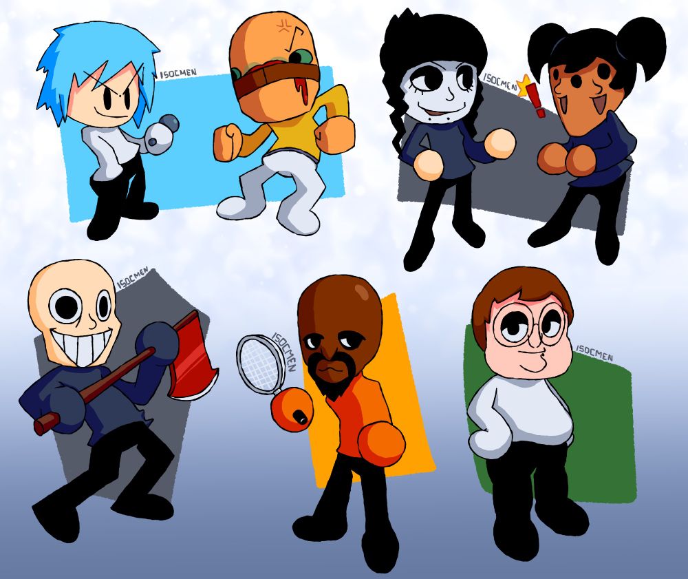 A bunch of drawings of different Miis