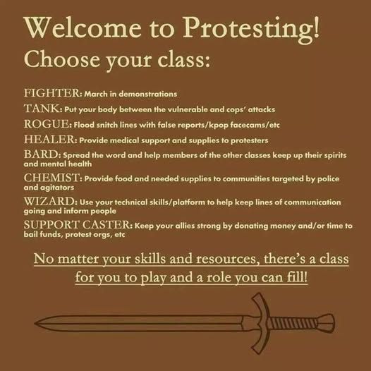 List of ways to protest when you can't march in the streets.