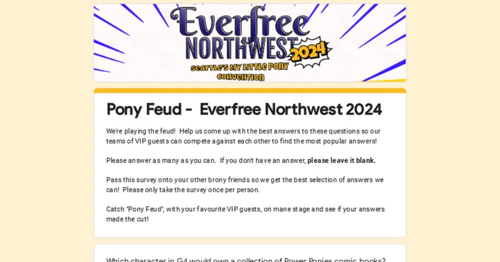 Pony Feud -  Everfree Northwest 2024