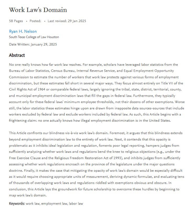 Work Law’s Domain Abstract