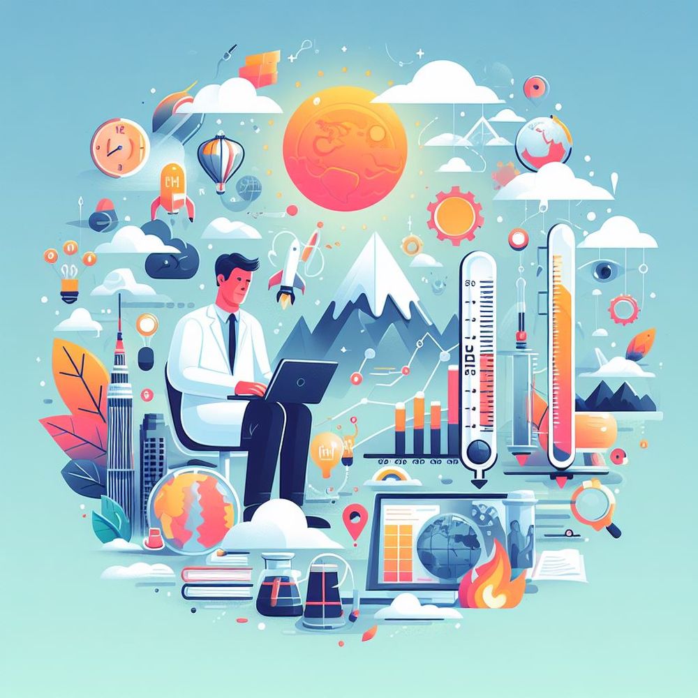 AI generated image of scientist working in the climate field.