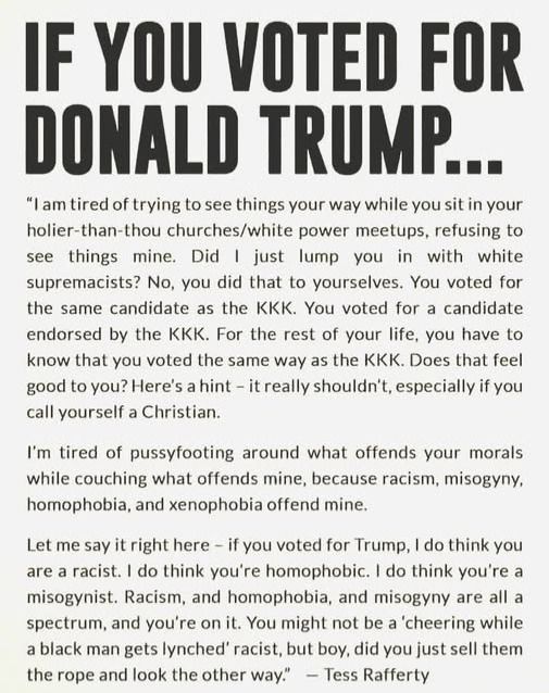 If you voted for Donald Trump...