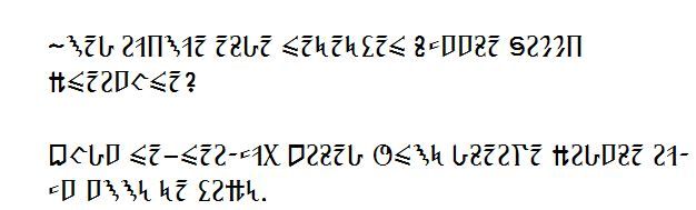 String of text in a font known to a limited number of people. The obscurity is relevant to the post, which does mean this ALT description isn't very helpful, sorry. 