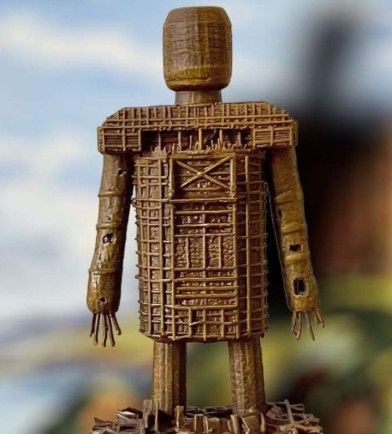 A model of the Wicker Man, from the movie the wicker man. Approximately the right size for certain train sets or miniature games.