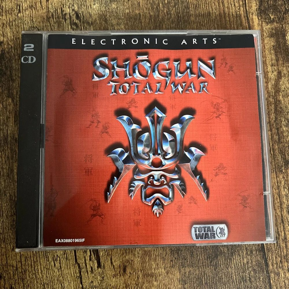 Cover of the 1999 release, CD-ROM case for 'Shogun Total War' computer game.