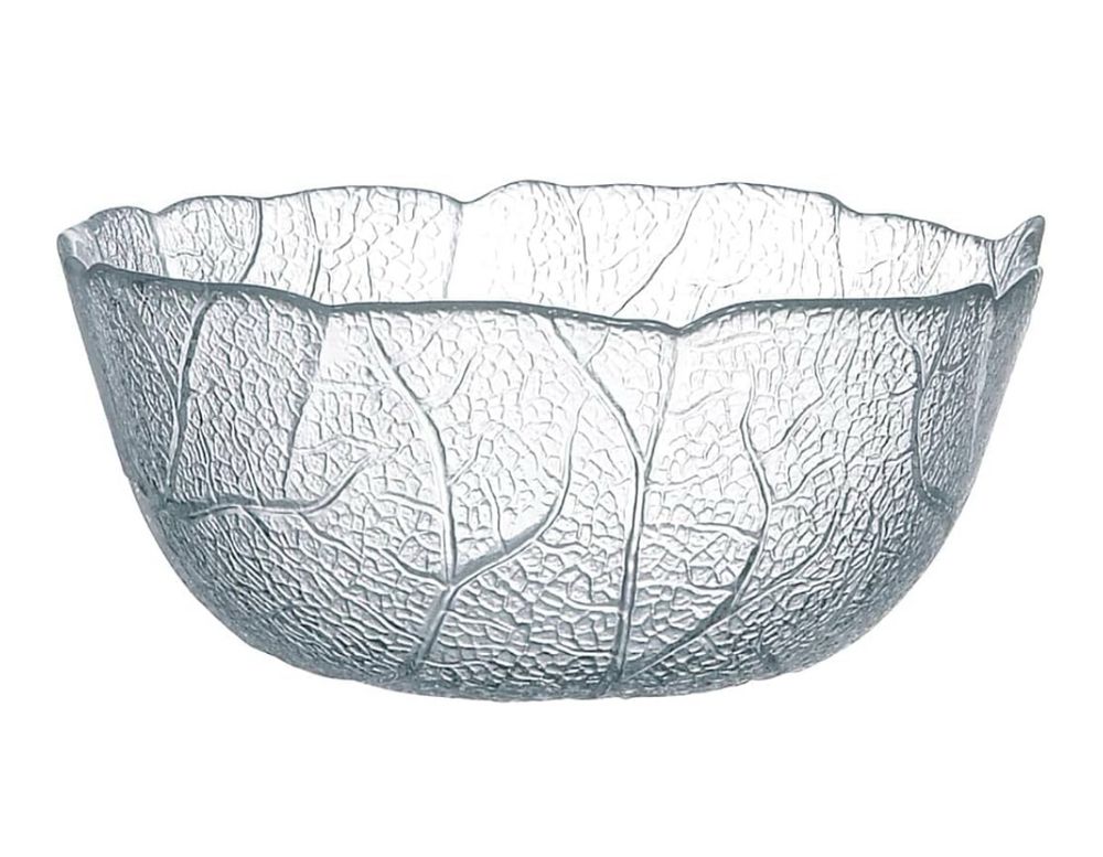 Salatschüssel aus Glas in Blätter Optik 