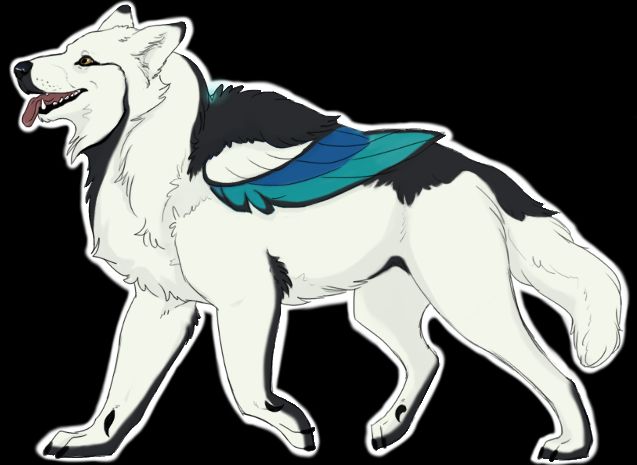 Magpie-inspired wolf