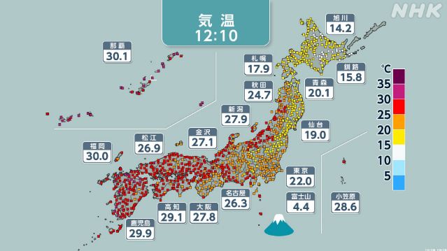 九州各地で30度以上 季節外れの暑さに 体調管理に注意を | NHK