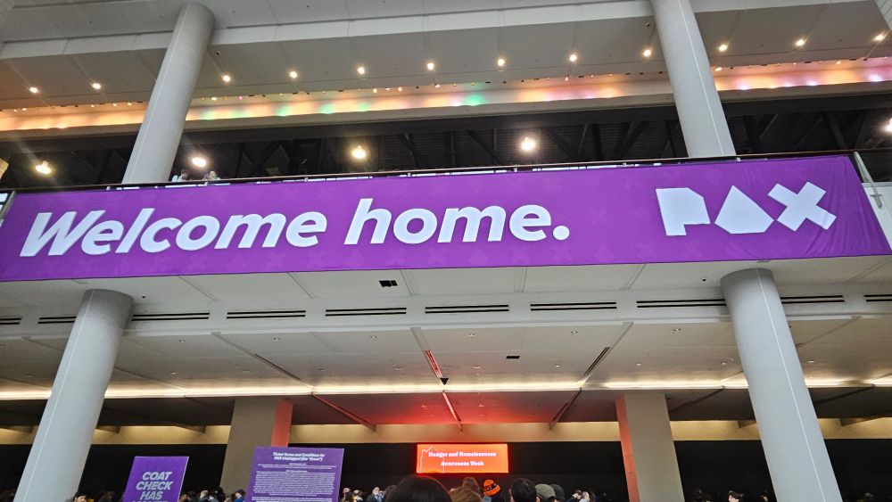 Banner welcoming people home to PAX Unplugged