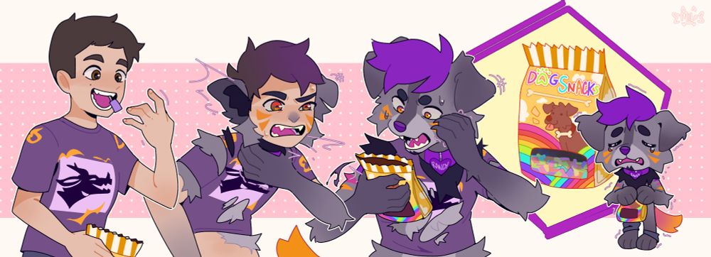 man tastes a snack and transforms into a dog