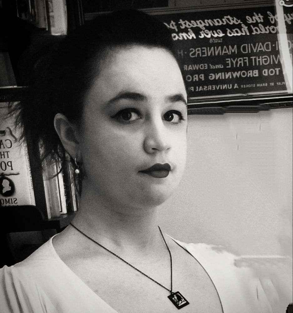 Black and white photo of a generic white woman