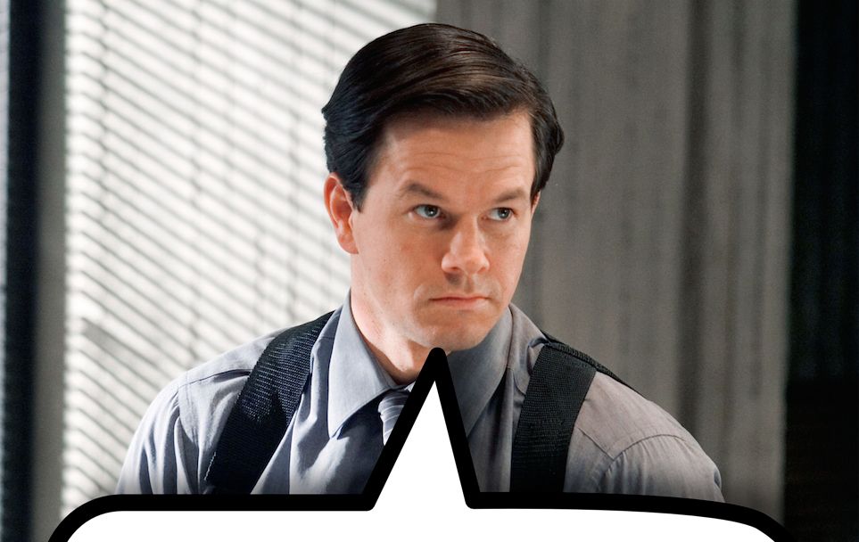 Marky Mark from the departed with a speech bubble