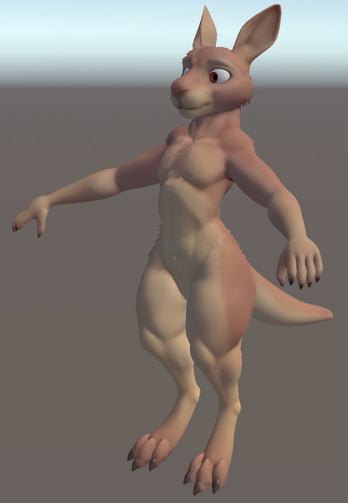 An anthro kangaroo, Unity Editor screenshot