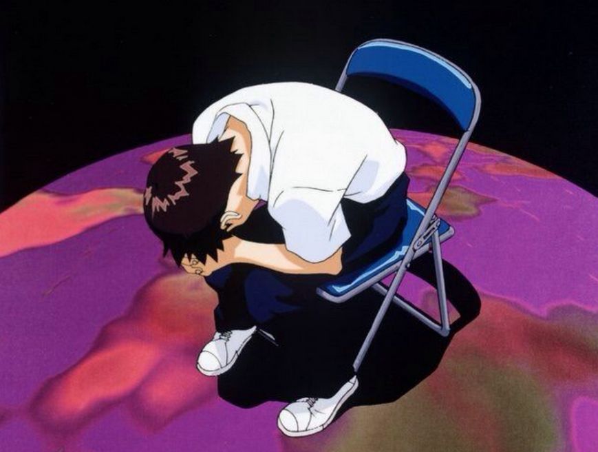 shinji sitting a chair meme