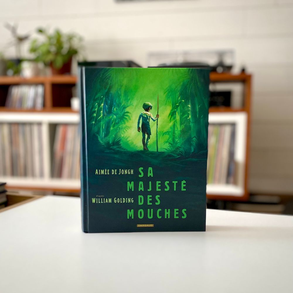 "Sa Majesté des Mouches" de William Golding, adapté en BD par Aimée De Jongh, aux éditions Dargaud. Roman graphique, classique, littérature, enfants, île, dessins, illustrations, naufragés 
