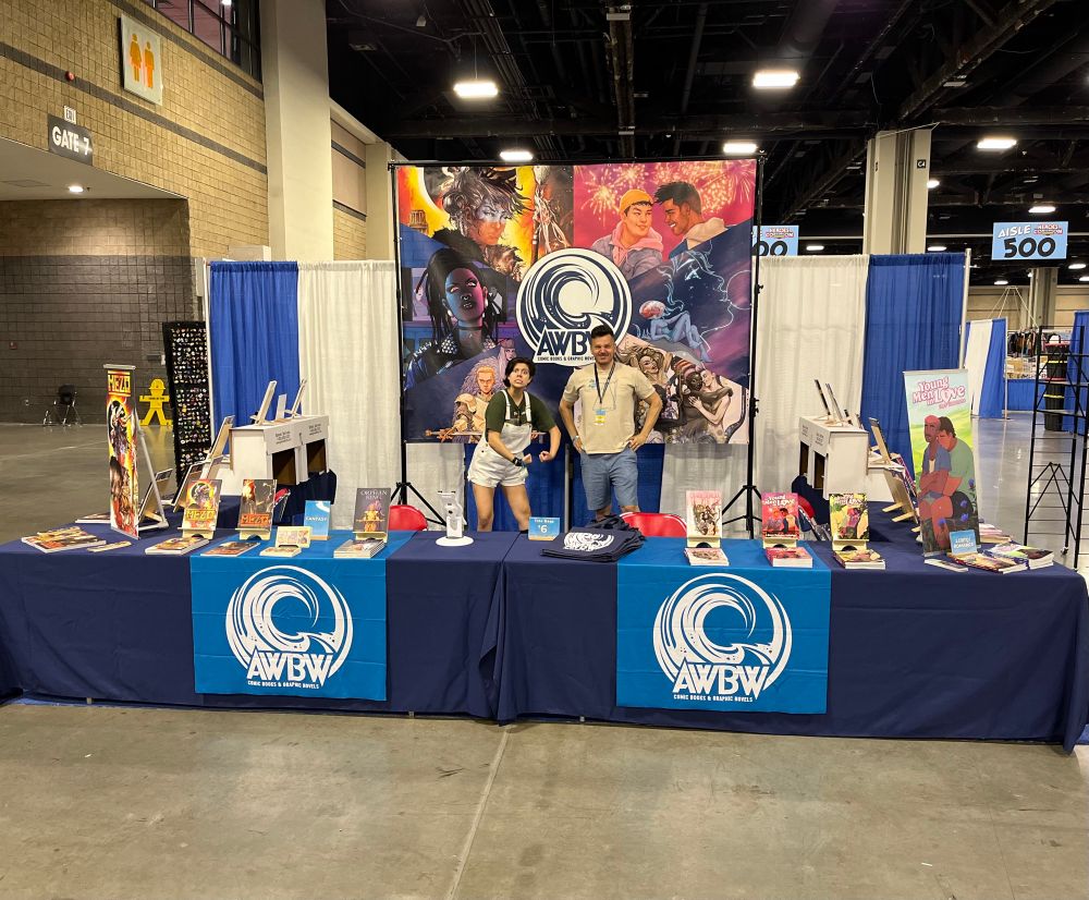 The AWBW booth at Heroes Con.