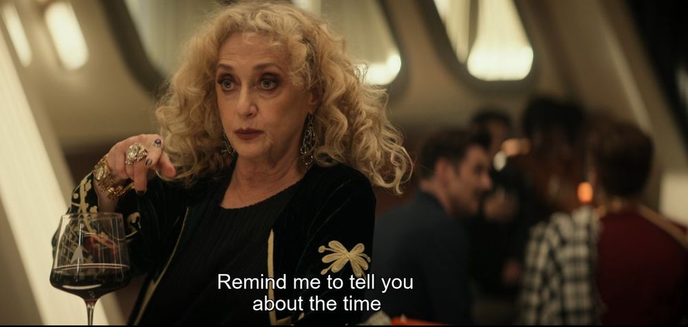 Carol Kane as Pelia in Star Trek Strange New Worlds saying "Remind me to tell you about the time..."