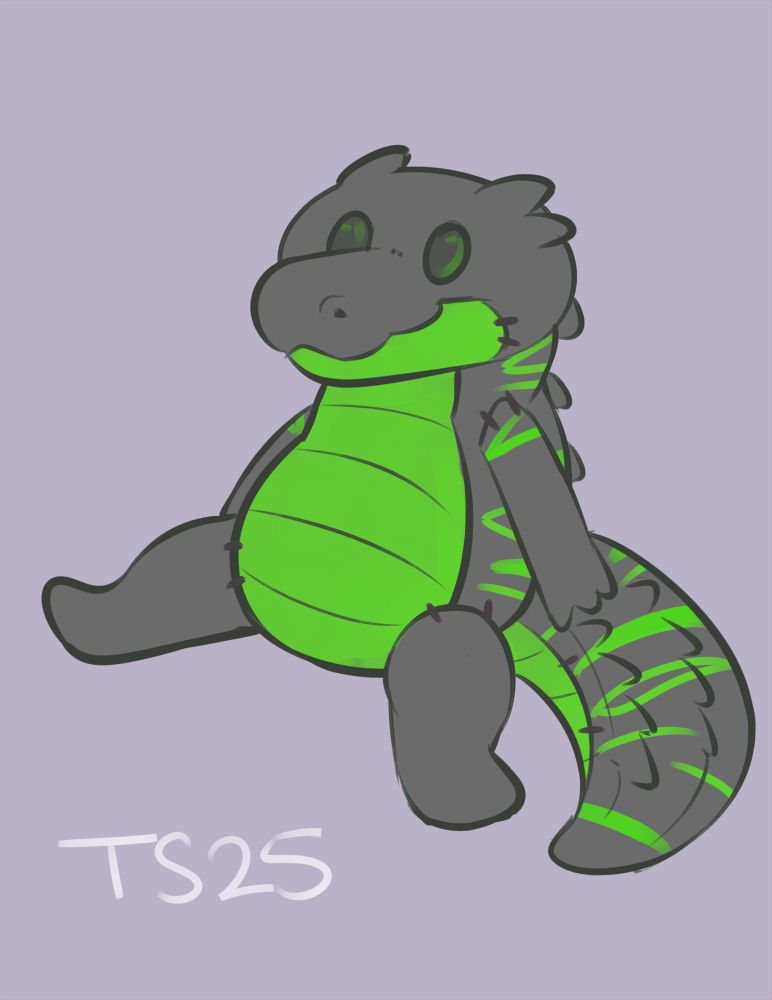 Koal Crocodile in the style of a plush toy. Accessories sold separately