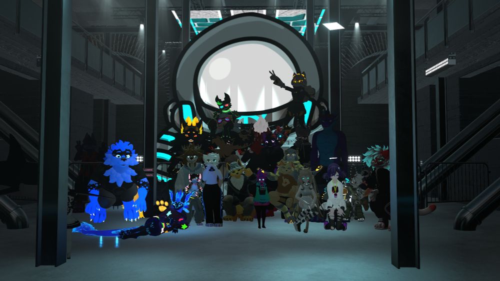 VRChat group photo featuring (not tagged in-order)

DuskyFaye, Elrux, Figbean, Guusy, Hype Squire, InfernoShadowclaw, Kwadog, Mofgs, Moonw0lf, Nookinookk, SalviaCat, ShoxieRaccoon, SomeDumbTank, Swirl Mix, That Crunch, The Scanman, TubbyTubs, Vipes, Whispiti, Xal-, _Discount_, bubbithewhale, cosmic_starrry, cαz_, glitchedmissile, madrai, romejeme, specimen#12, xeondreamz