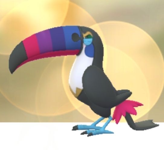 print do pokemon go de um toucannon shiny