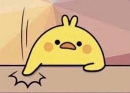 Cartoon chicken doing a table-slap