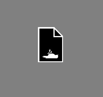 An icon of a black page with a white outline. At the bottom is a white silhouette of a deceased bird. 