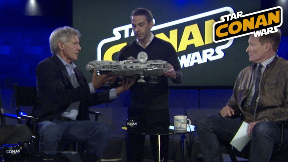 Jordan Schlansky Asks Harrison Ford To Sign His Millennium Falcon |...