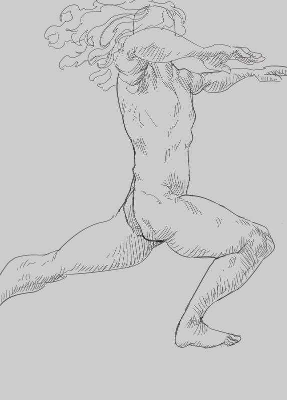 sketchy man doing a pose