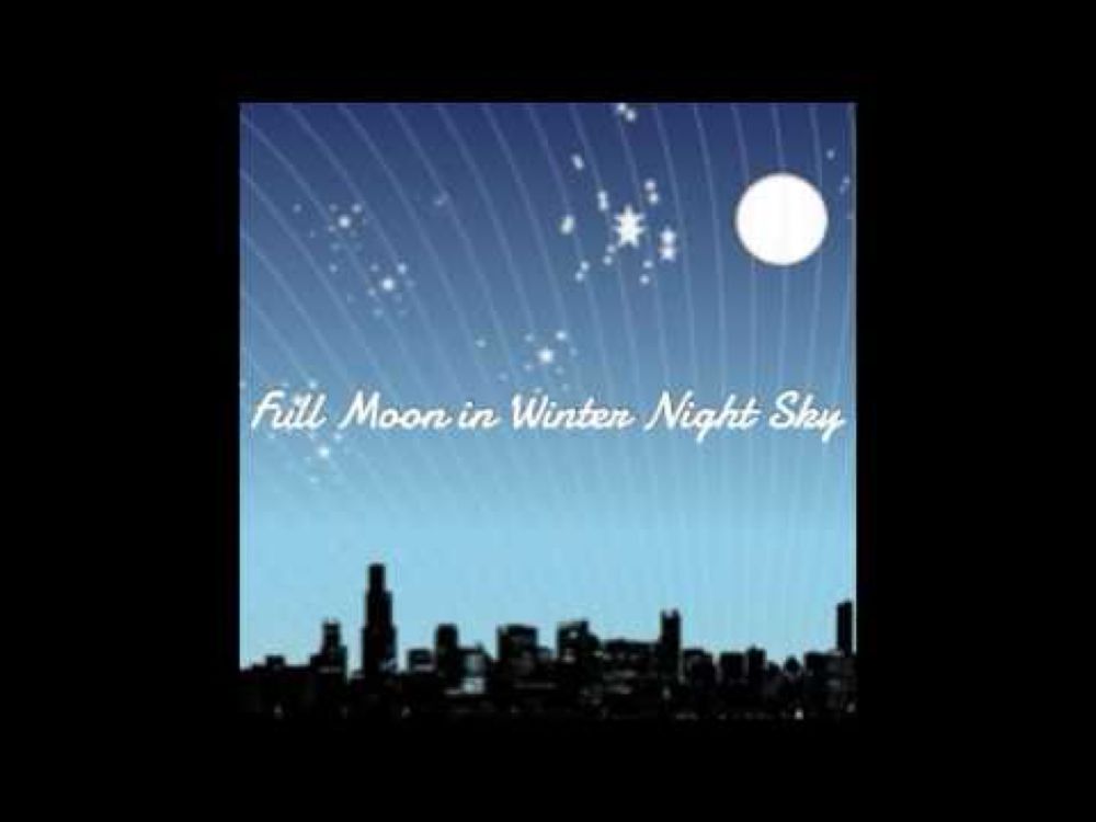 Full moon in winter night sky