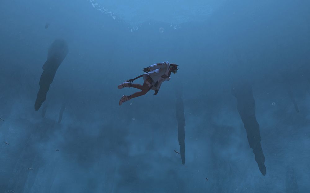 koray swimming in a cenote