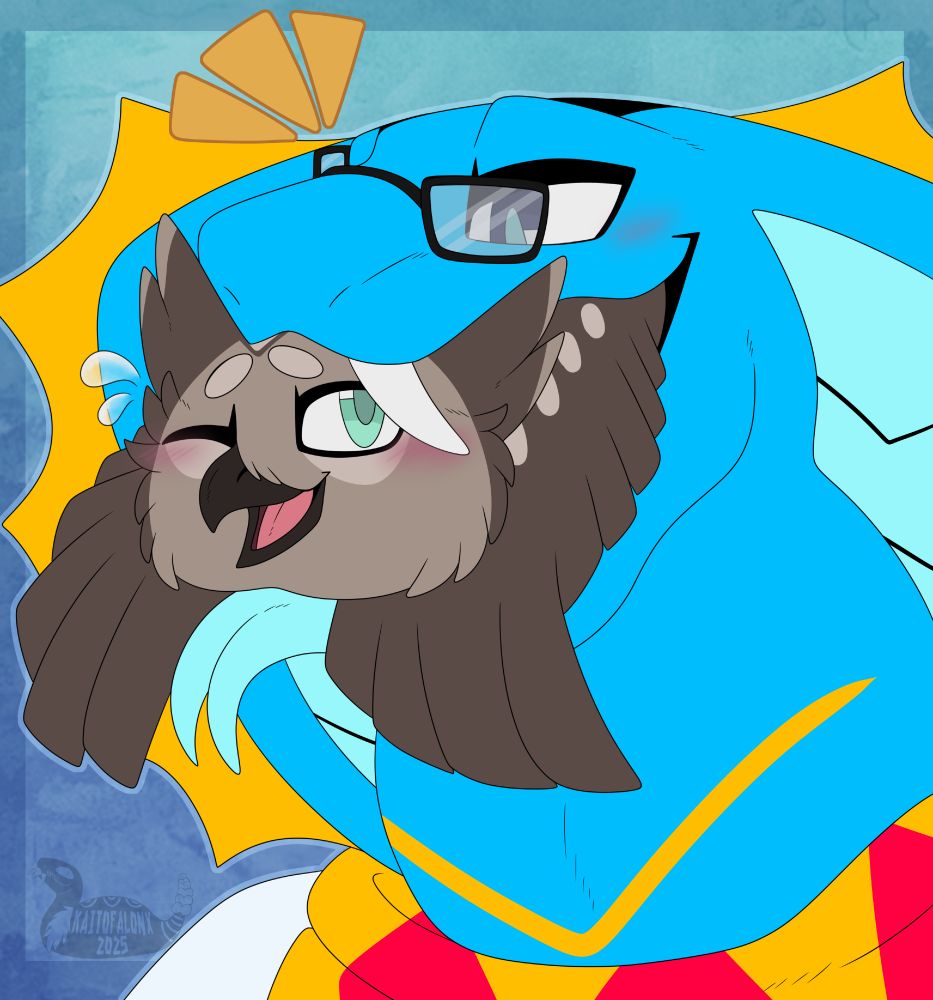 Leo is inside CodaMezzos maw, Both are blushing.