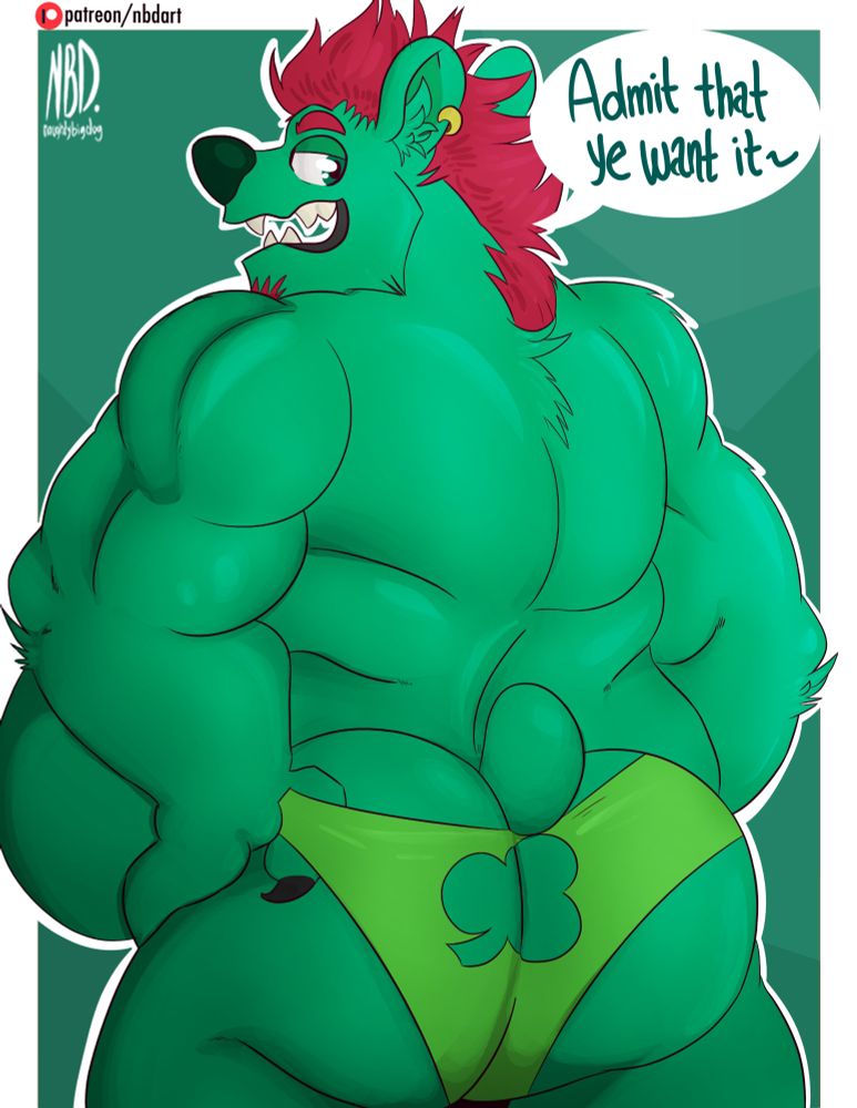 Oran Roibeard with a shamrock themed thong.