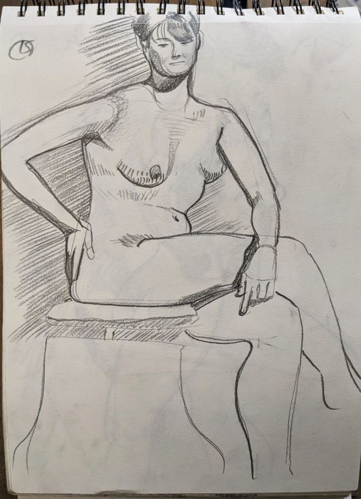 15 min pose in 3b pencil 