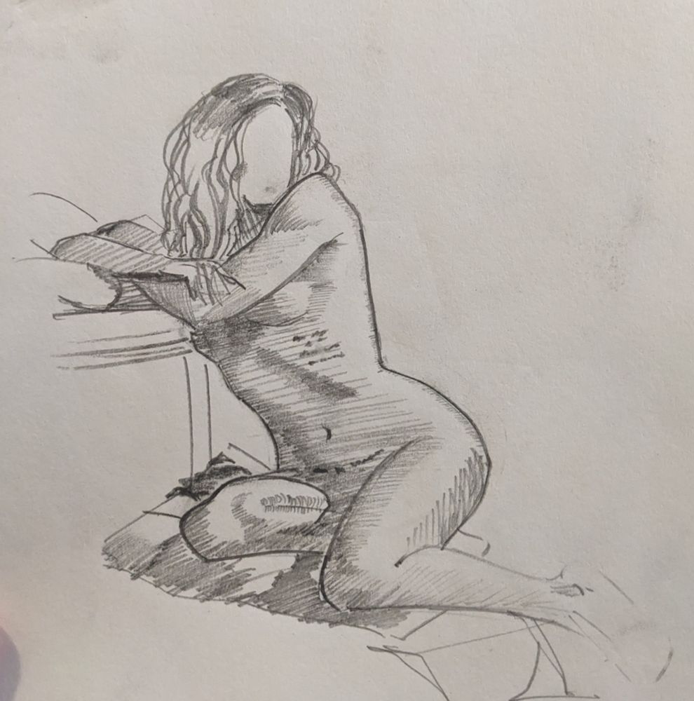 30 min pose | kneeling on chair 