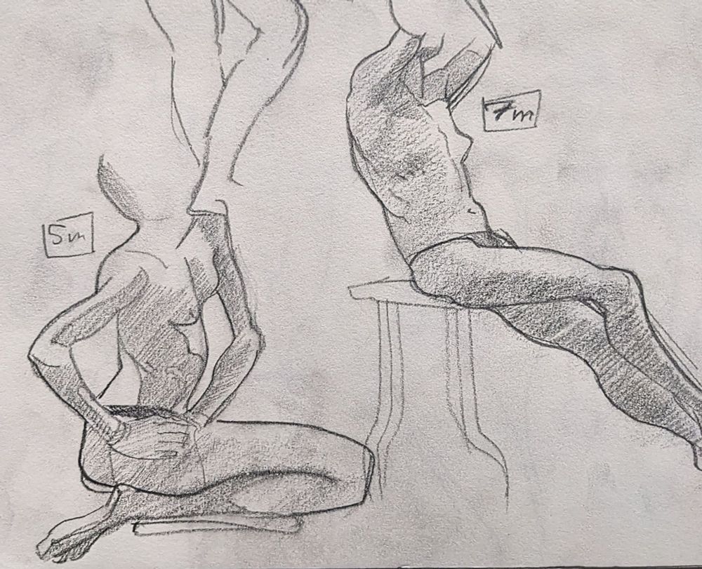 one 5 minute pose and one 7 minute pose in graphite
