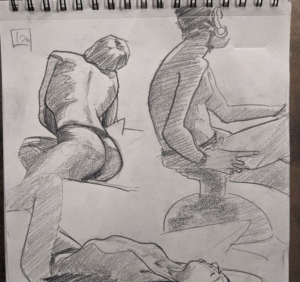 two 10 minute poses in graphite