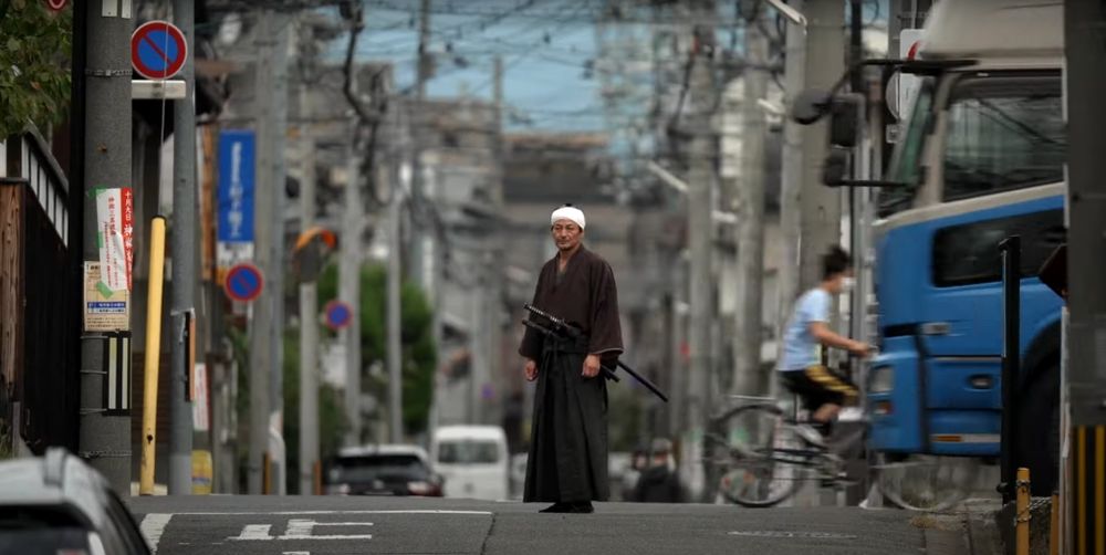 A still from A Samurai in Time (2023)