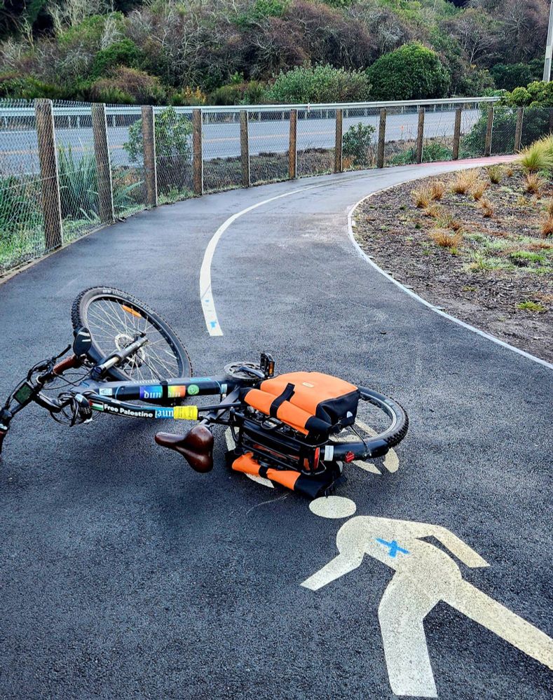 Crashed bike lying on the ground!