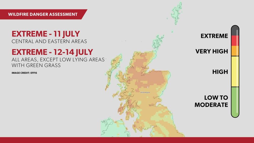 Scottish wildfire danger assessment map