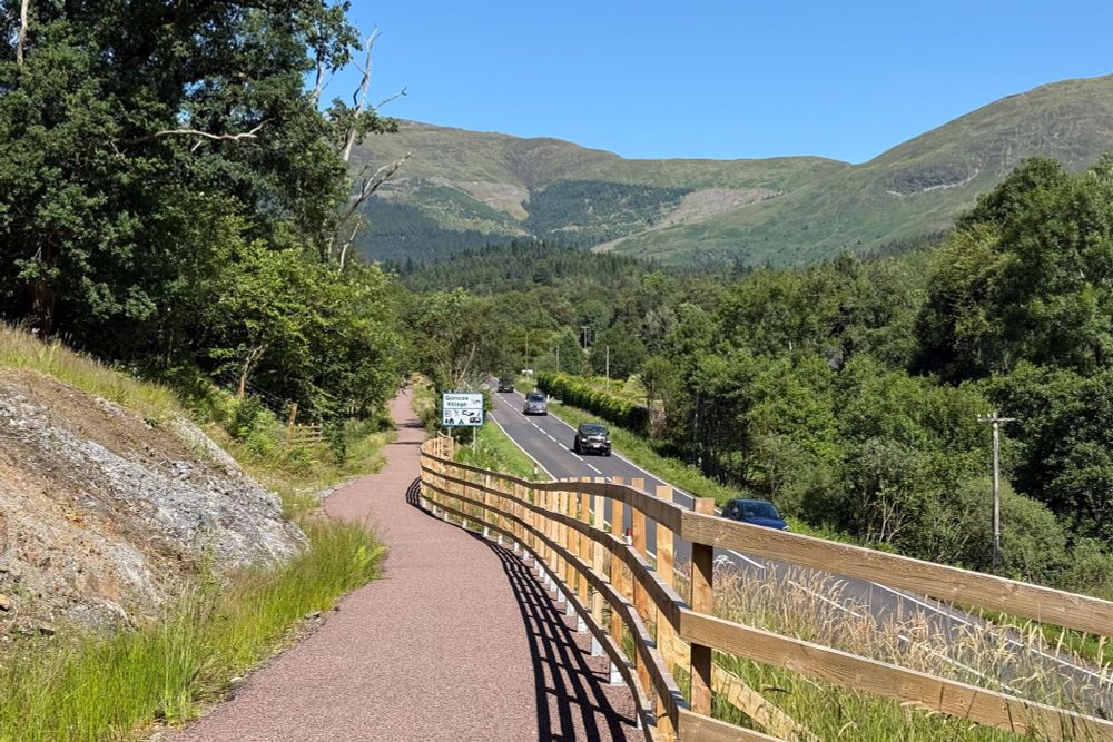 cycle path above main road