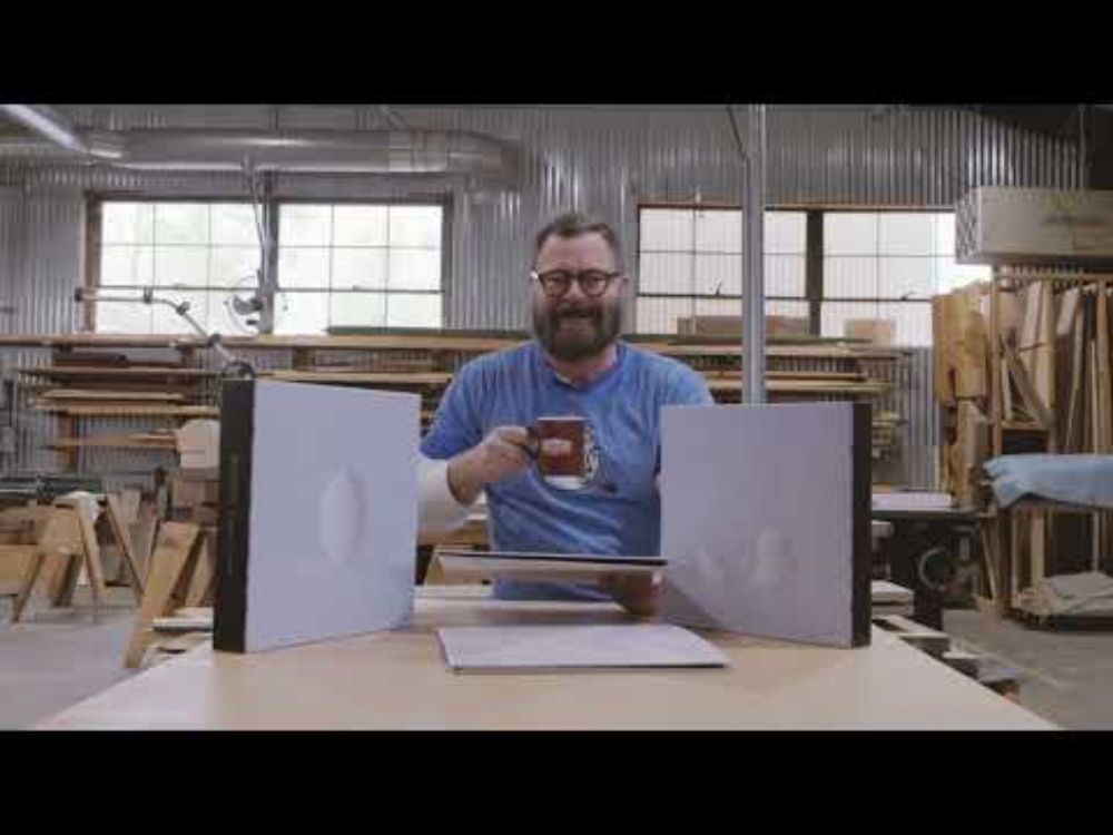 Nick Offerman unboxing 'A Ghost Is Born' deluxe edition vinyl