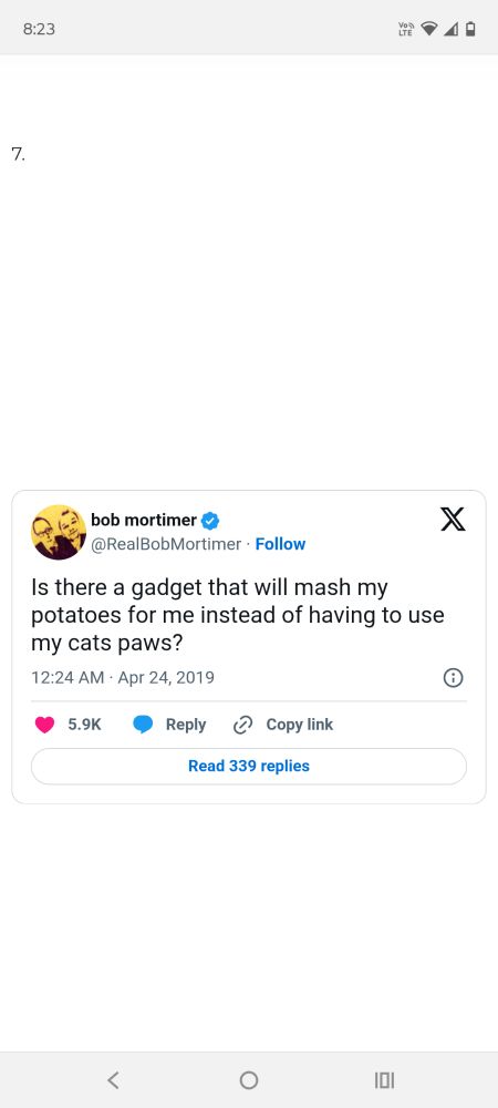 Screen shot of a tweet