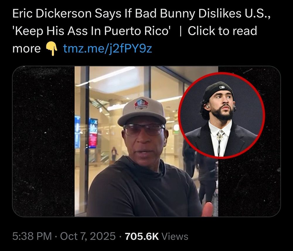 Eric Dickerson Says If Bad Bunny Dislikes U.S., 'Keep His Ass In Puerto Rico'