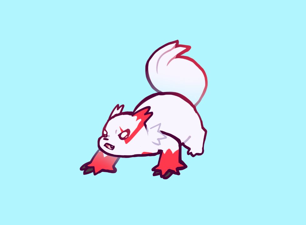 digital art of chibi zangoose