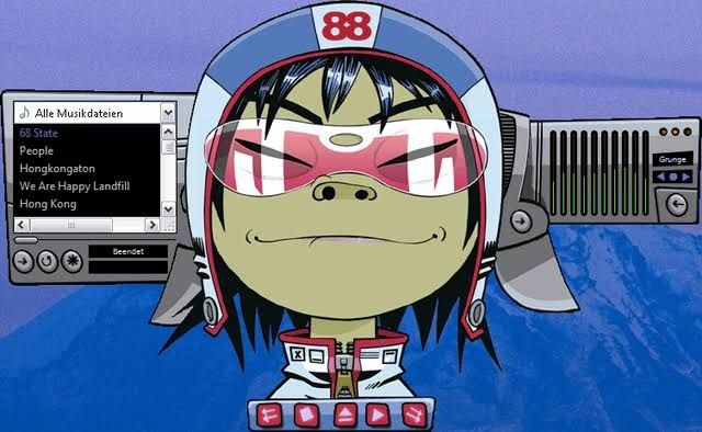 media player windows skin Noodle grupo Gorillaz